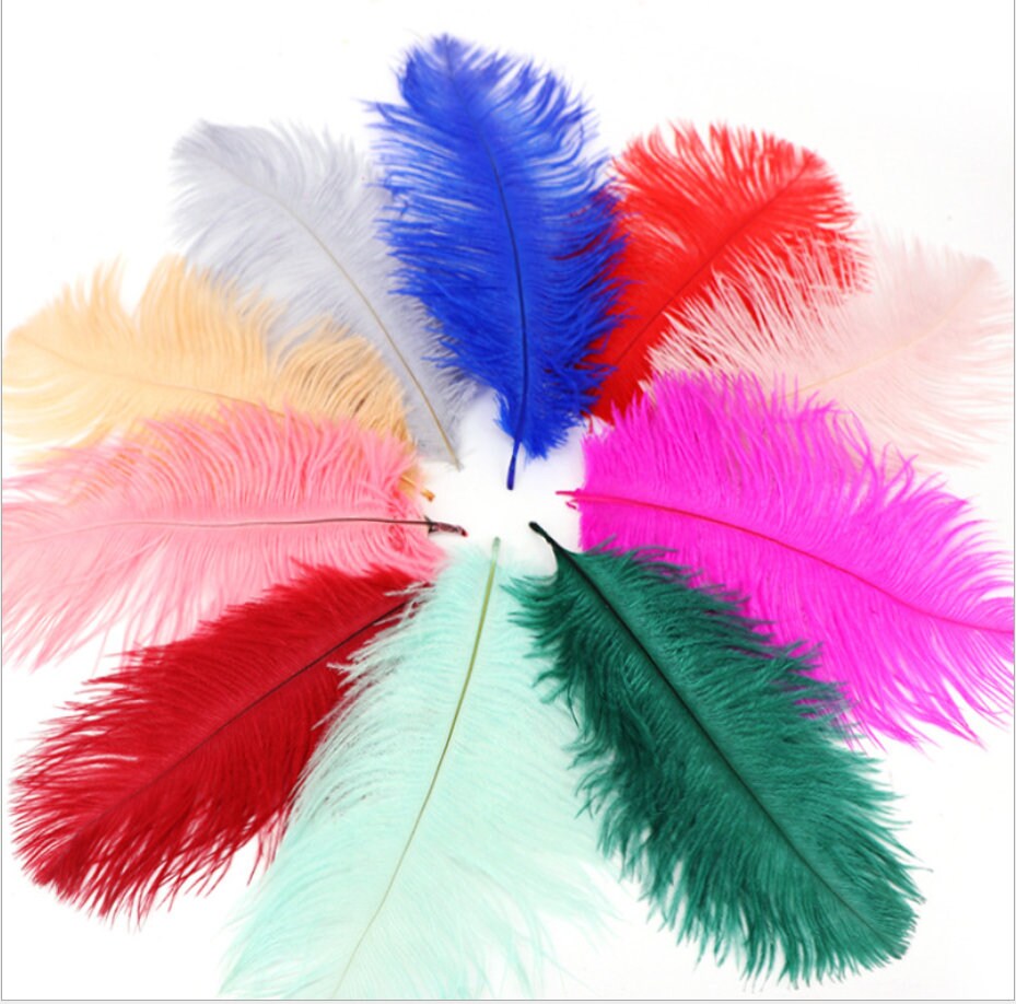 Adamai 10pcs Natural 17,7 – 19,6 Pulgadas Penacho De Plumas De Avestruz