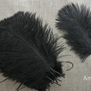 50 pcs black ostrich feathers plumes 5-24inches for wedding centerpiece supply craft supply