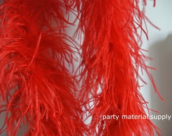 RED ostrich feather boa 4 ply for wedding centerpiece supply craft supply