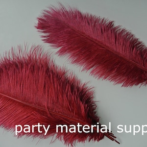 100 pcs burgundy wine red ostrich feathers plumes 5-20inches for wedding centerpiece supply craft supply