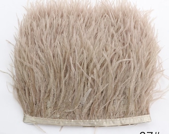 55 colors 1 yard cream brown ostrich feather trim 4-5inch wide ostrich feather for sewing craft supply