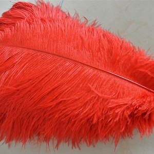 50 pcs red ostrich feathers plumes for wedding centerpiece supply craft party prom supply
