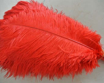 50 pcs red ostrich feathers plumes for wedding centerpiece supply craft party prom supply