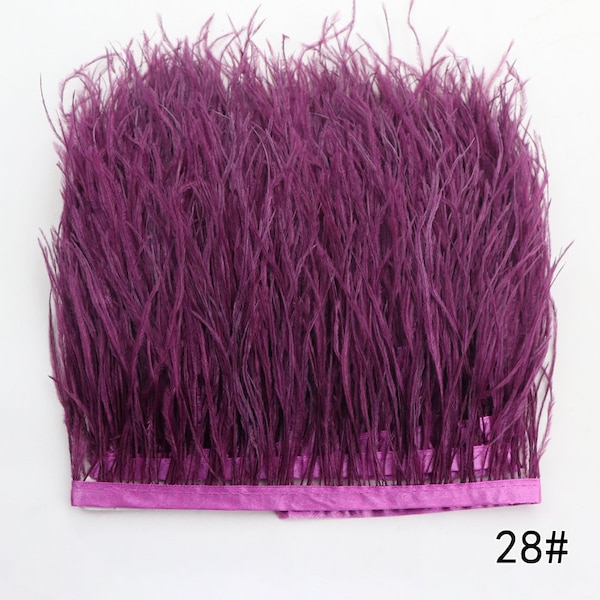 55 colors 1 yard dark purple red ostrich feather trim 4-5inch wide ostrich feather for sewing craft supply