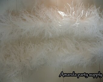 May include: A large amount of white ostrich feathers, perfect for crafting or decorating.