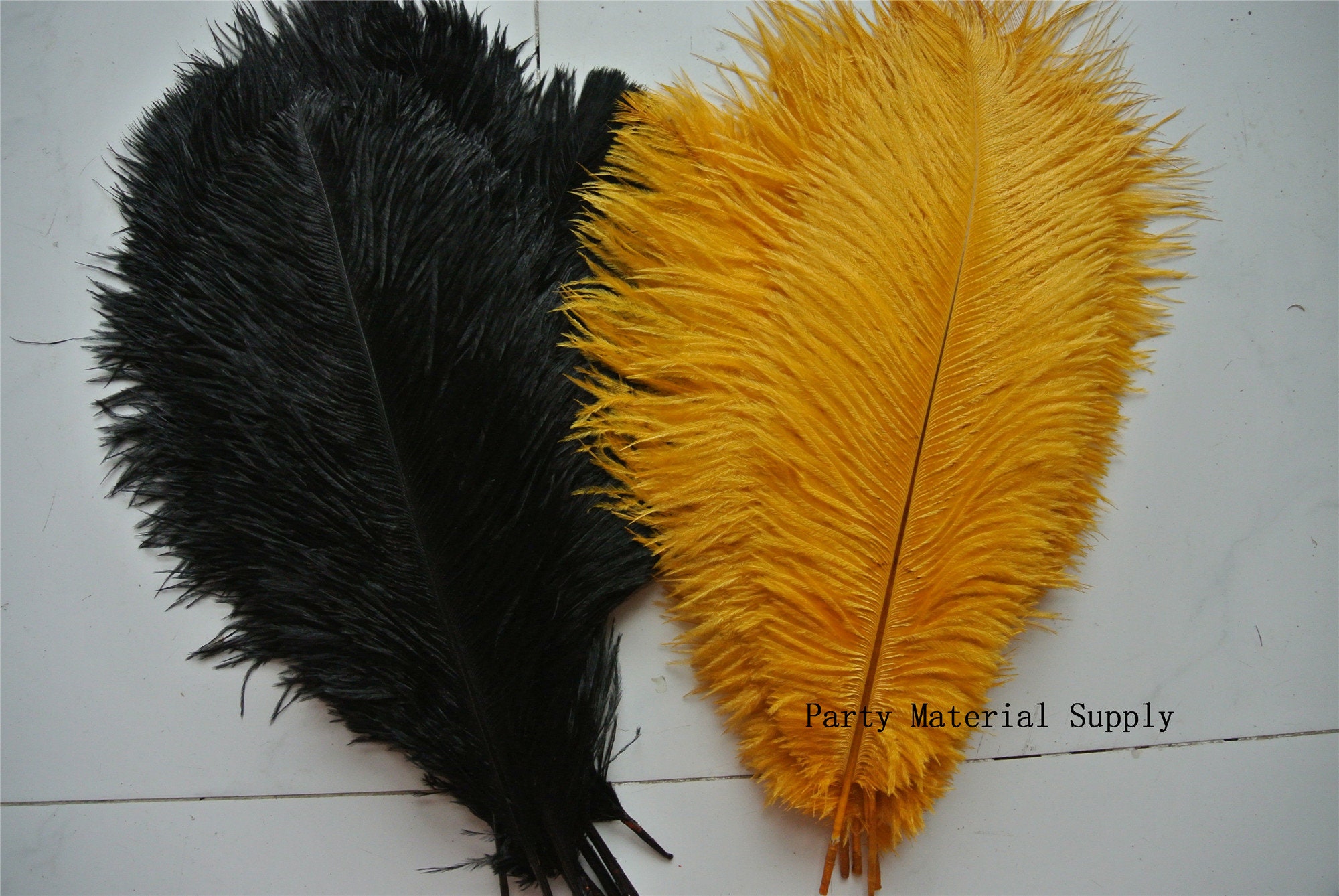 100 Pcs Black and Gold Ostrich Feathers Plumes for Wedding Centerpiece Supply Craft Supply Etsy