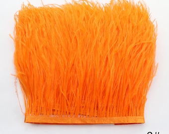 55 colors orange ostrich feather trim 4-5inch wide ostrich feather fringe trim 1 yard ostrich feather for sewing craft supply