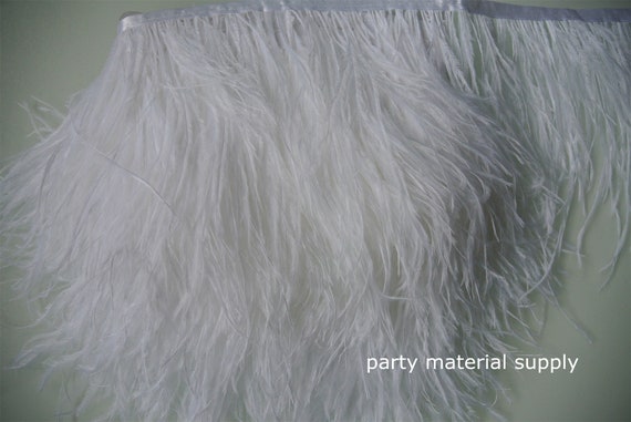Natural Ostrich Feather Fringe Trim - 1 yd Ivory Costume Sewing Craft  Supplies
