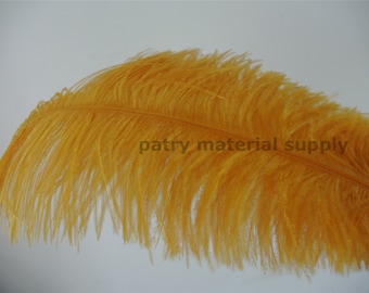 100 pcs gold ostrich feathers plumes 5-24inches for wedding centerpiece supply craft supply
