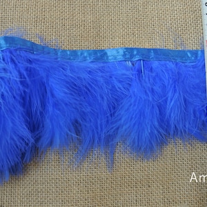 KOLIGHT Pack of 2 Yards Natural Turkey Marabou Feather Trim Fringe 6-8 Inch in Width DIY Decoration (Yellow