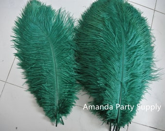 100 pcs 5-14inches dark green emerald green ostrich feather plumes for wedding centerpiece supply craft supply