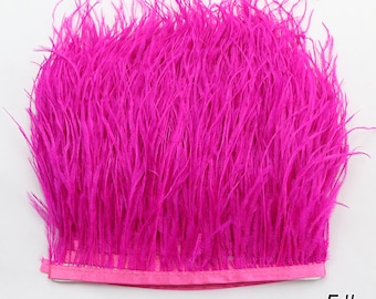 55 colores de pluma de avestruz rosa caliente recorte de 4-5 pulgadas de ancho pluma de avestruz borde 1 yarda pluma de avestruz para coser suministros de artesanía