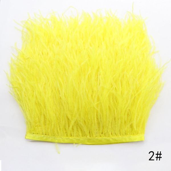 55 couleurs garniture de plumes d'autruche jaune 4-5 pouces de large garniture de frange de plumes d'autruche 1 yard plume d'autruche pour la couture artisanat