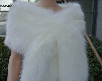 white ivory faux fur stole wedding bridal faux fur wrap shawl stole wedding wrap stole bridal shawl