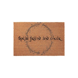 Lord Of The Rings Doormat, Speak Friend And Enter Welcome Mat, LOTR Coir Doormat, Movie Lover Gift, New Home Decor, Funny Door Mat
