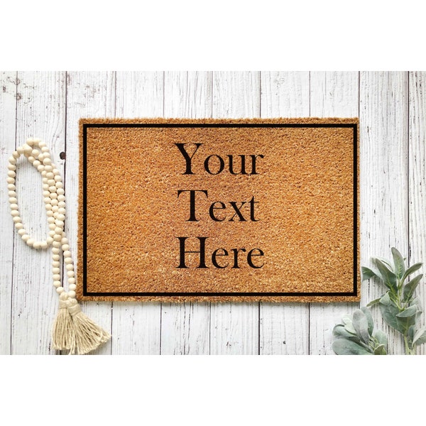 Custom Doormat Add Your Text Here Welcome Mat Personalized Gift Door Mat Bridal Shower Birthday Gift Coir Moving Gift Housewarming Gift 5100