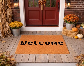 Welcome Doormat, Welcome Mat, Holiday Wedding Anniversary New Home