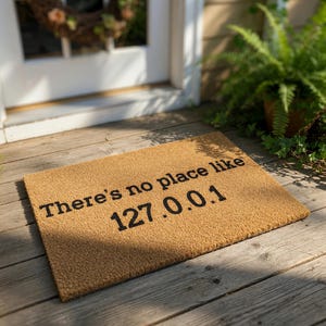 Funny Computer Programmer Welcome Mat, Coir Doormat for Housewarming New Home Closing Gift