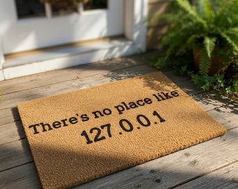 Funny Computer Programmer Welcome Mat, Coir Doormat for Housewarming New Home Closing Gift