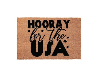 Paillasson patriotique, décoration du 4 juillet, tapis de bienvenue des États-Unis, paillasson jour de l'indépendance, hourra pour le tapis des États-Unis, cadeau patriotique pour la maison