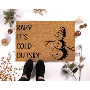 Capacho Bebê Está Frio Lá Fora Boneco de Neve Capacho de Inverno Árvore de Natal Capachos Presente Para Ela Bonito Capacho de Natal Cartão 5446**