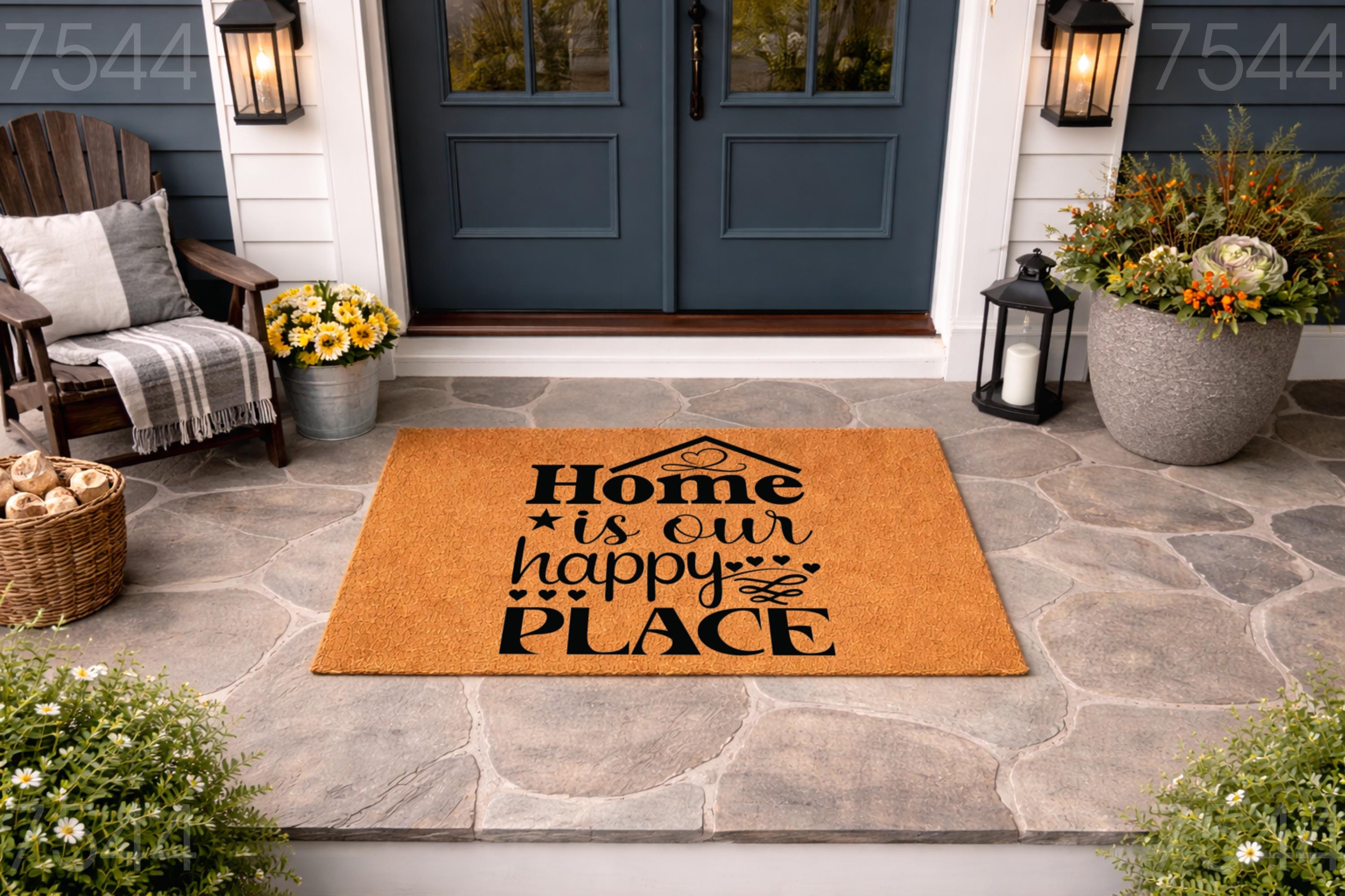 Home is Our Happy Place Doormat - Welcoming Front Porch Decor - Etsy