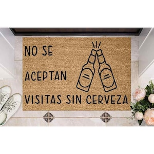 Felpudo "No se aceptan visitas sin cerveza", felpudo divertido, regalo para la primera casa, felpudo divertido, decoración del hogar, regalo de inauguración de la casa, 5432**