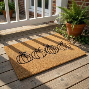 Welcome Mat, Coir Doormat for Thanksgiving, Fall Holiday Gift New Home