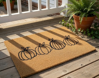Welcome Mat, Coir Doormat for Thanksgiving, Fall Holiday Gift New Home