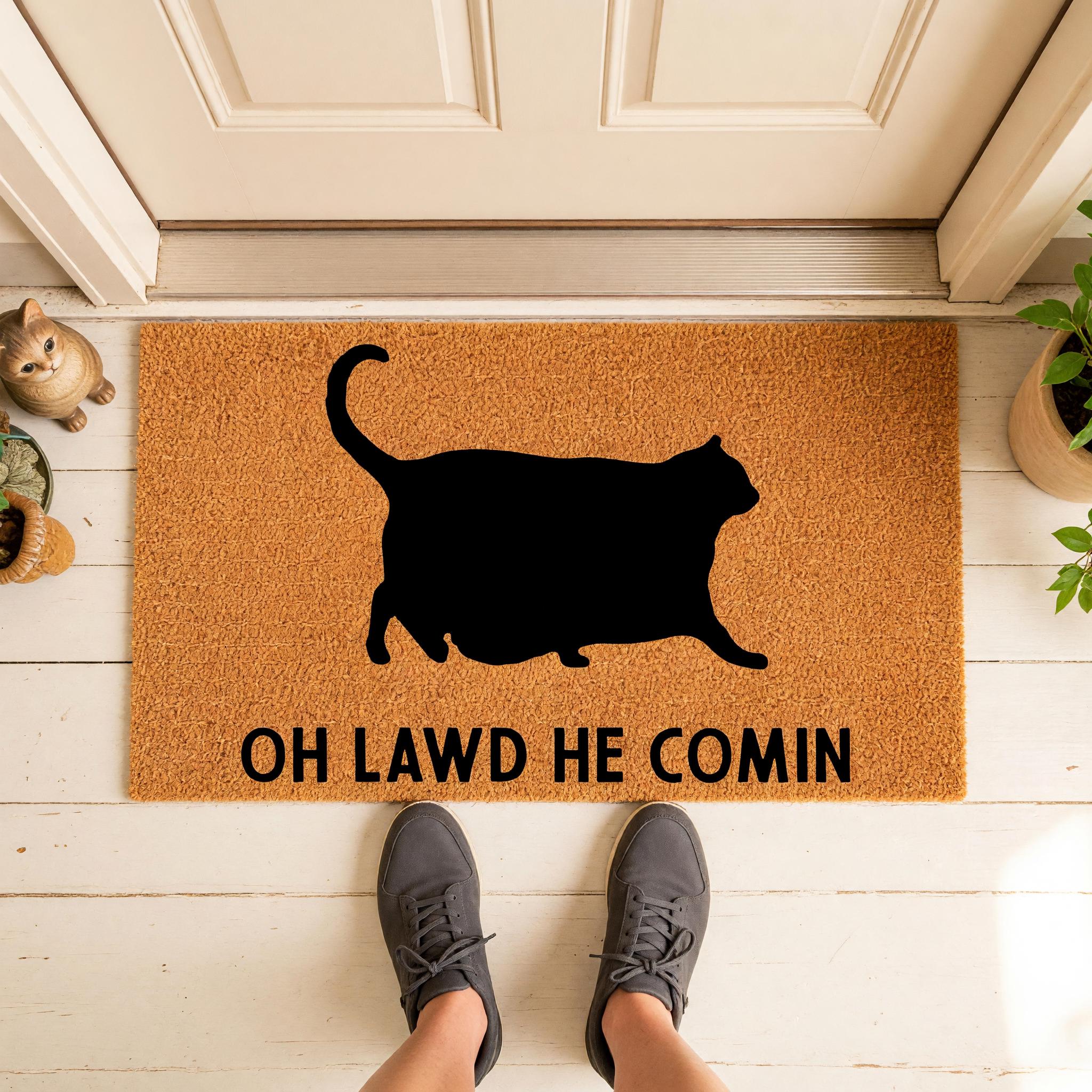Funny Doormat: Oh Lawwd He Comin Chonky Cat Door Mat 5223 - Etsy