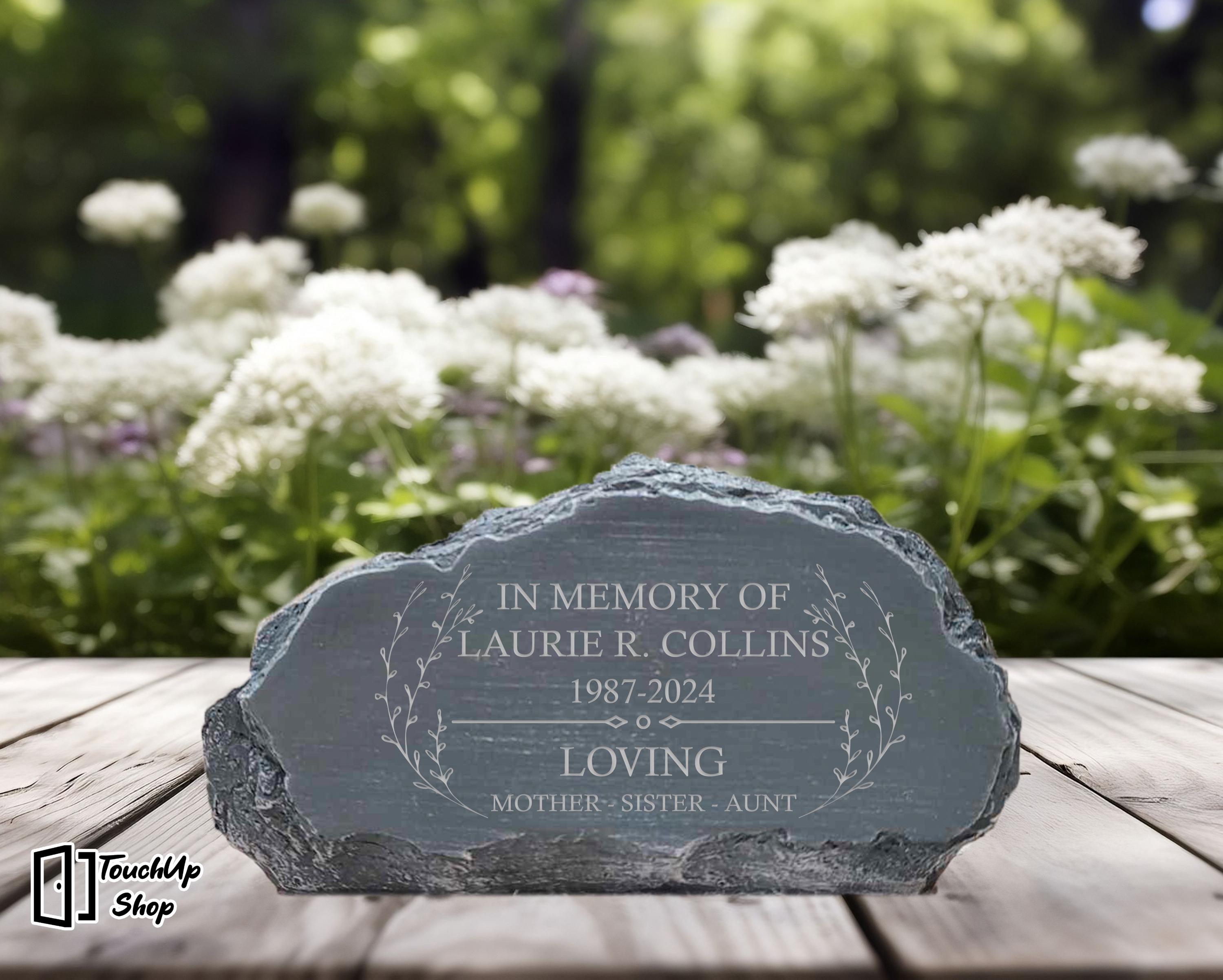 Custom Engraved Memorial Garden Rock | 3D Outdoor Stone Decor ...