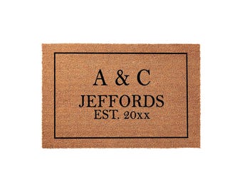 Personalized Last Name Doormat, Custom Family Welcome Mat, Housewarming Gift, Wedding Present, New Home Decor, Custom Door Mat