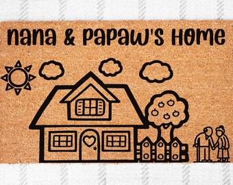 Nana & Papaw's Home Doormat | Funny Doormat | Custom Doormat | Outside Doormat | Welcome Mat | Gift | Welcome Doormat