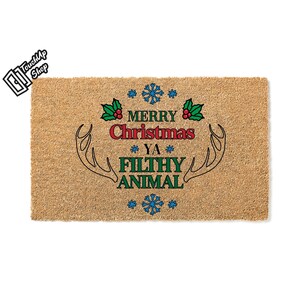 Doormat Merry Christmas Ya Filthy Animal Doormat Home Alone Gift For Husband Winter Doormat Gifts For Parents Holidays Holiday Gift 5219**