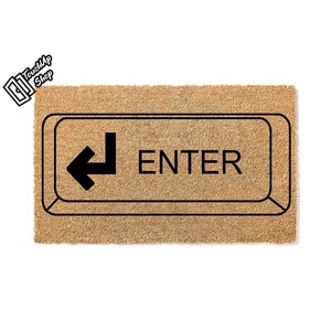 Doormat Keyboard Enter Key Welcome Mat Funny Doormat Door Mat Moving Gift Funny Gift New Homeowner Front Porch Front Door House 5218**