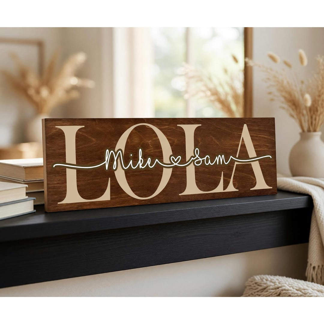 Lofla Sign Mothers Day Gift for Lola, Wood Sign, Grandma, Nana, Mimi, Gigi, Grammy ...