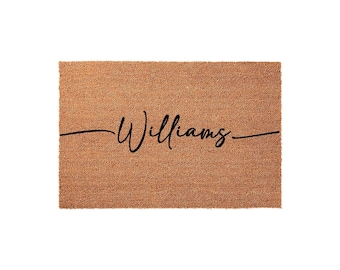 Personalized Family Name Doormat, Custom Welcome Mat, Housewarming Gift, New Home Gift, Last Name Door Mat, Front Porch Entryway Decor