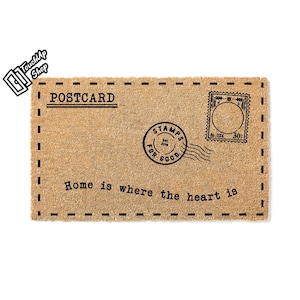 Doormat Postcard Welcome Mat Funny Doormat Farmhouse Funny Mat Door Mat Outside Doormat Cute Doormat First House Gift Housewarming 5349**