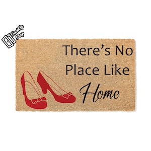 Doormat There&#39;s No Place Like Home Welcome Mat Funny Doormat Out Door Doormat New Homeowner Outdoor Home Decor Rug Closing Gift 5309**
