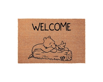 Winnie The Pooh Doormat, Welcome Doormat, Winnie The Pooh Gift, Front Door Decor, Outdoor Indoor Entryway Rug, Doormats, Funny Doormats