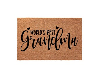 World's Grandma Doormat, Natural Coir Welcome Mat
