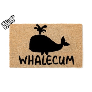 Doormat Whalecum Welcome Mat Funny Doormat Unique Gift Funny Gift Funny Mat Front Porch New Home Gift Housewarming Gift Door Mat 5625**