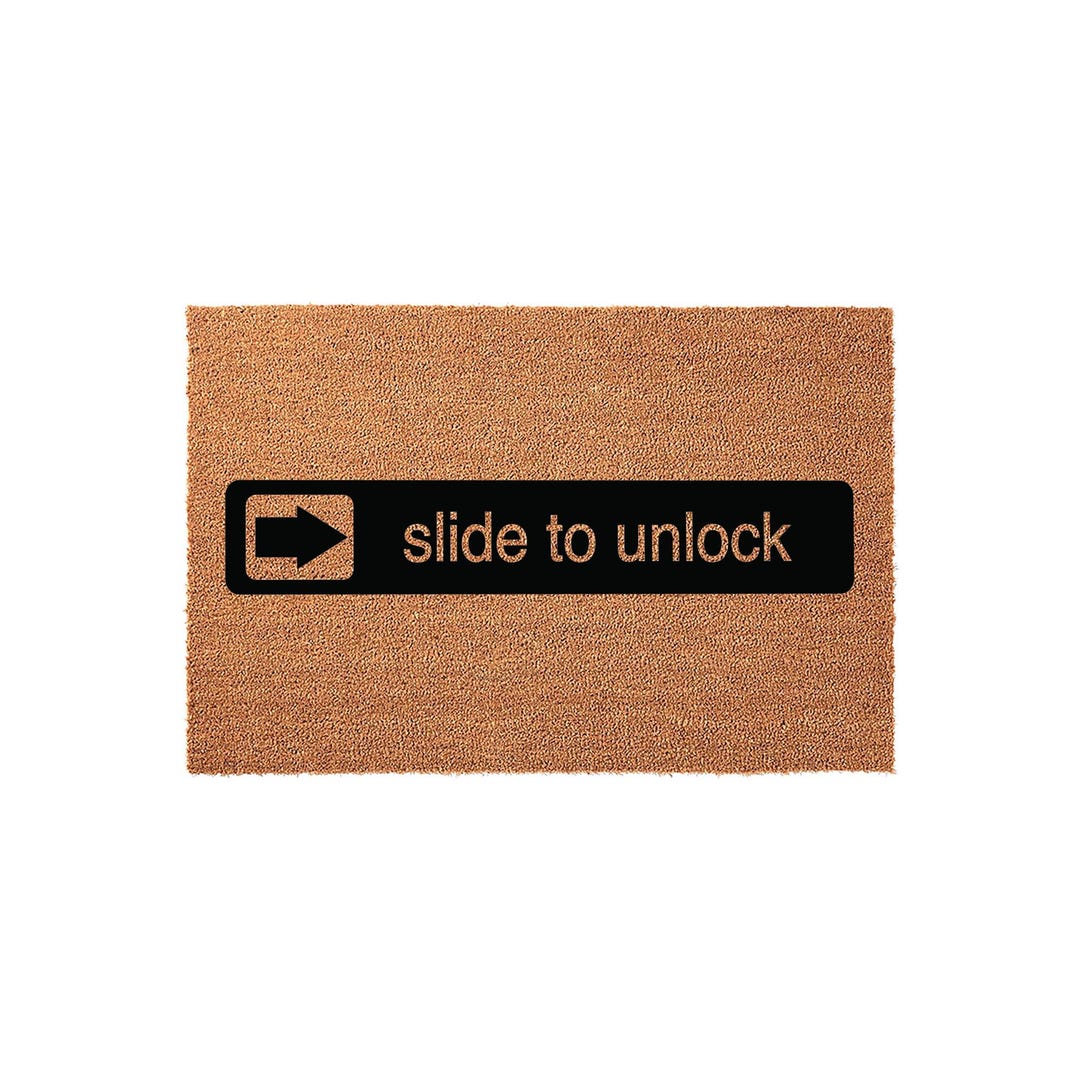 Slide to Unlock Funny Doormat - Tech Inspired Welcome Mat - Etsy