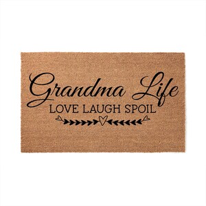 Felpudo personalizado - Abuela, vida, amor, risa, mimos - Regalo del día de la madre - de un nieto - Regalo de Nana - Regalo de Navidad para la abuela - Nana Papa 4776