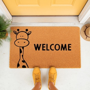Giraffe Welcome Doormat - Whimsical Animal Entryway Decor