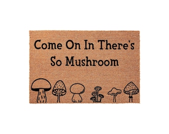 Mushroom Pun Doormat - Whimsical Cottagecore Entryway Decor
