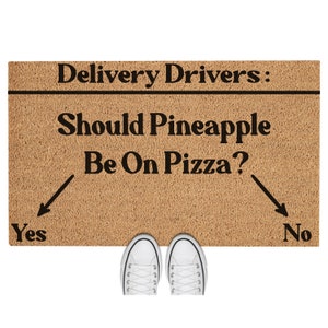 Felpudo para repartidores: ¿Debería haber piña en la pizza? Felpudo de bienvenida, divertido, decoración para el hogar, felpudo para exteriores, regalo para mudanzas 5348**