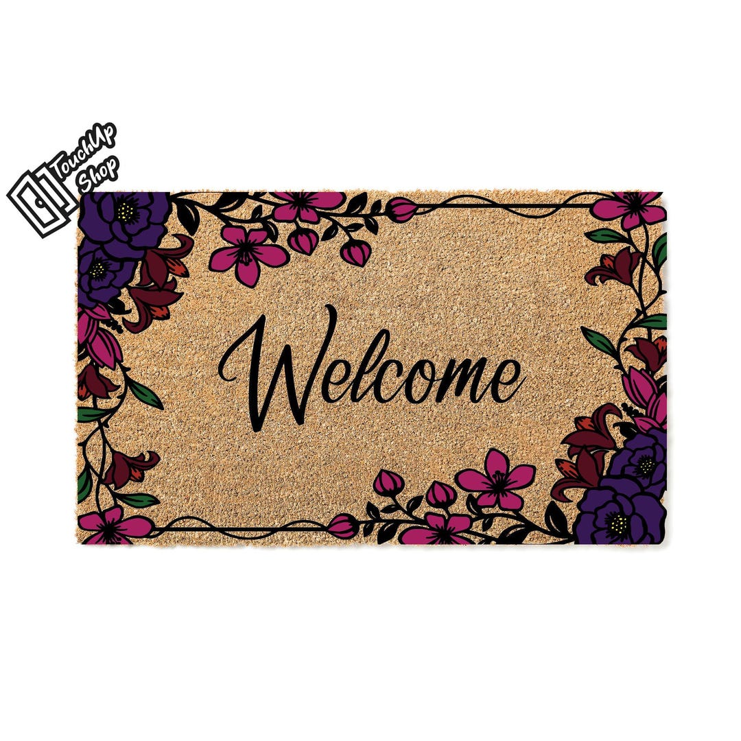 Welcome Mat: Floral Border Doormat - Housewarming Gift 6183 Christmas ...
