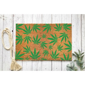 Felpudo de bienvenida con diseño de marihuana 420, divertido felpudo para porche, bonito felpudo, divertido felpudo, decoración del hogar, regalo para la primera casa MJ 5036**