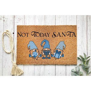 Doormat Not Today Santa Hanukkah Doormat Happy Hanukkah Happy Chanukah Door Mat Sameach Star Of David Funny Gift  Mazel Tov Dreidel  5092**